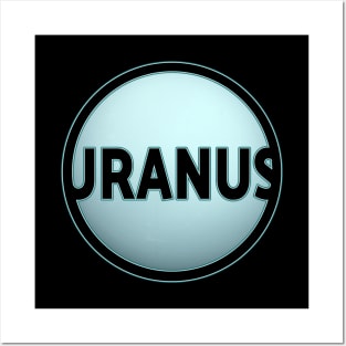 Planet Uranus with lettering gift space idea Posters and Art